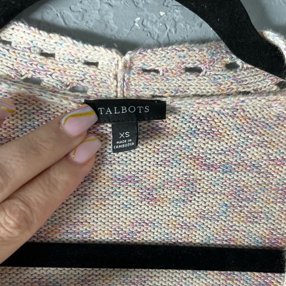 Talbots women’s multicolor oversized knit cardigan sweater size XS - Picture 3 of 5